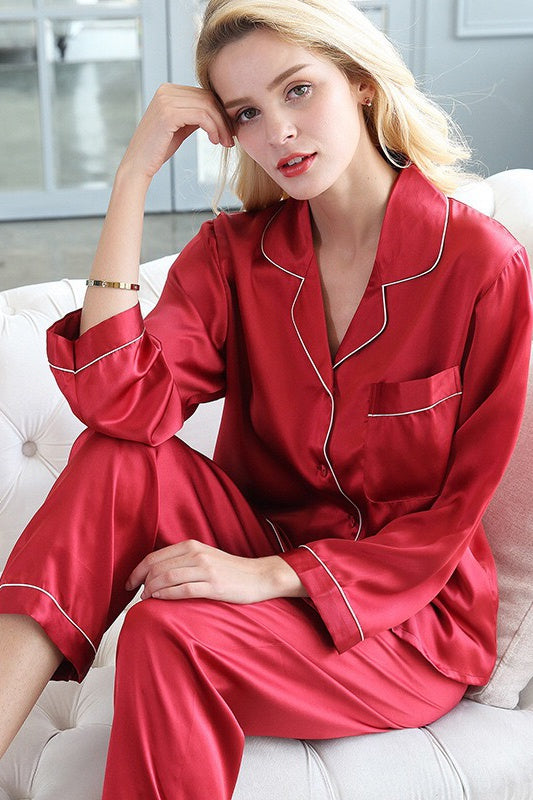 Women's Silk Pajama Set - Dress Album